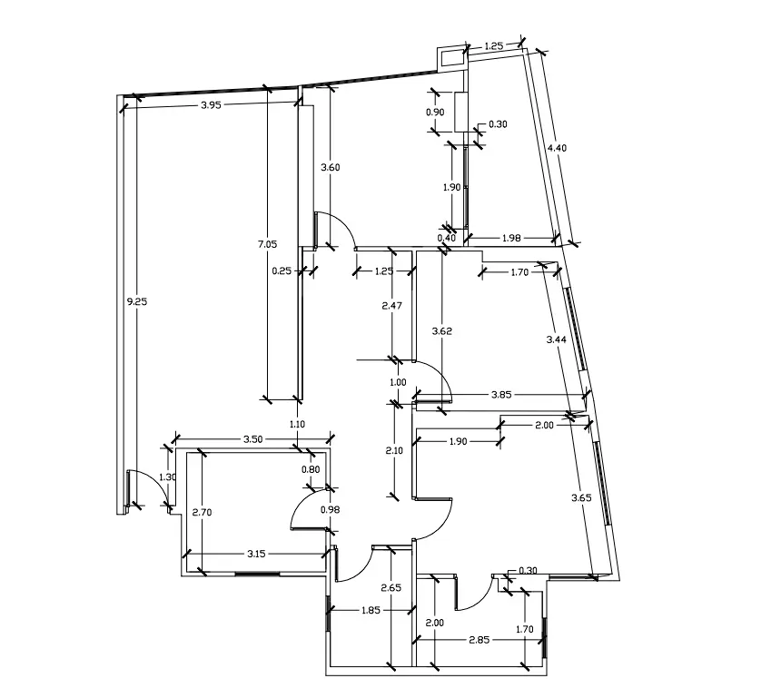 Measured two-dimensional floor plan