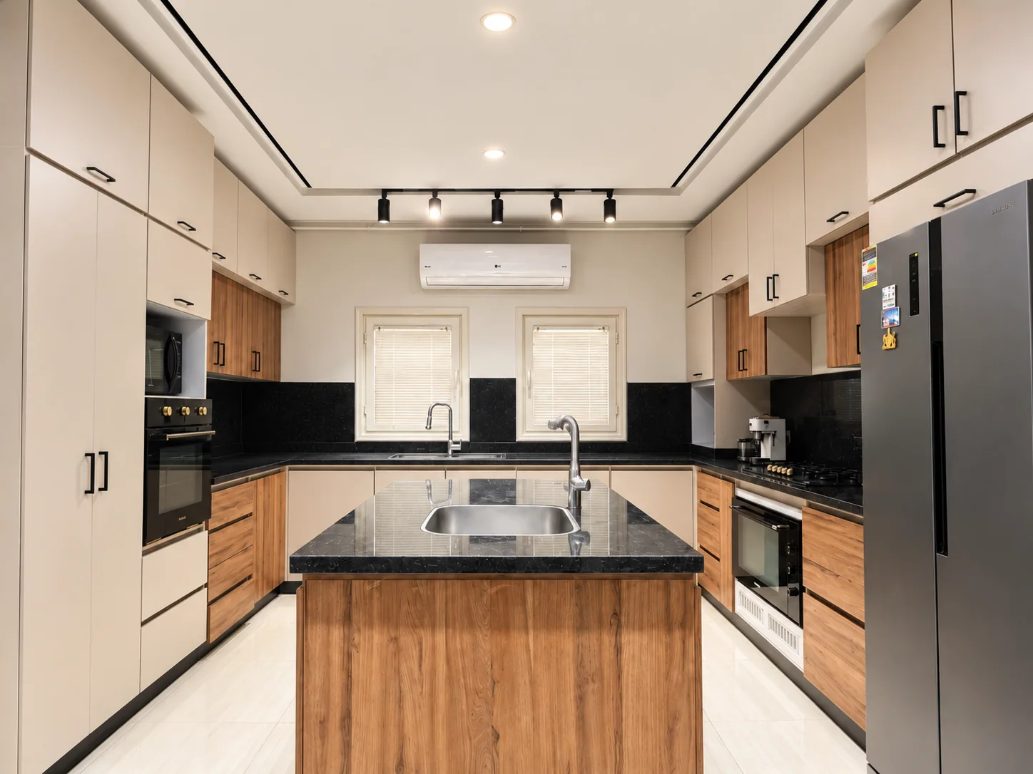 Kitchen cabinets and island